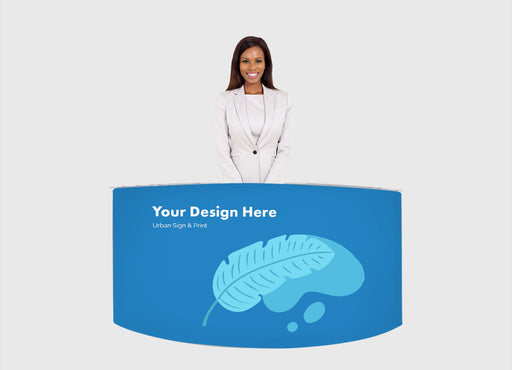 San Diego EZ Fabric Counter Display, Curved Double - Urban Sign and Print