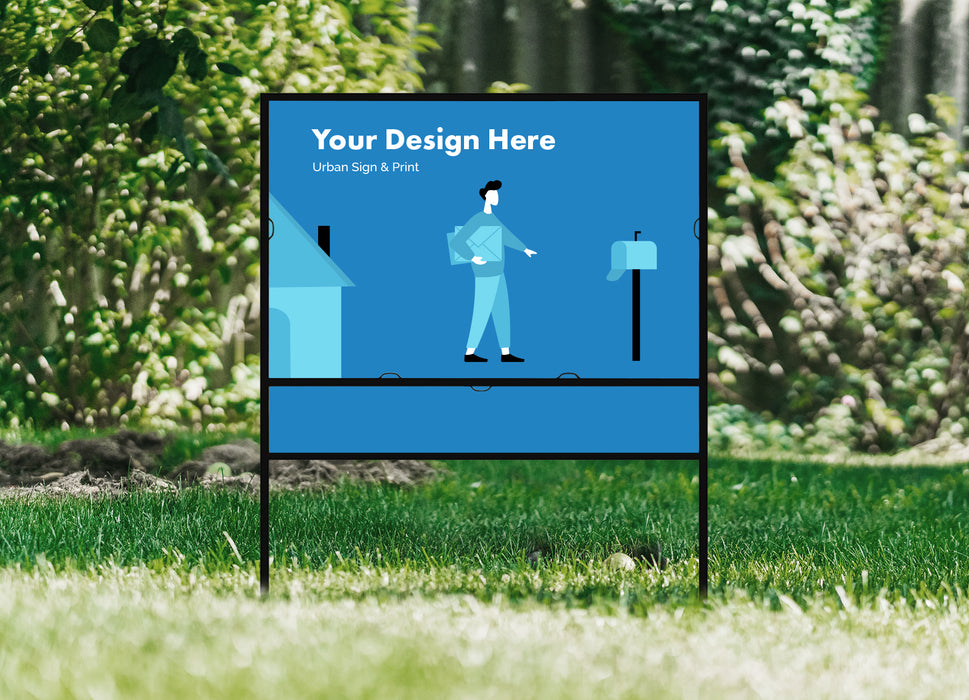 H frame yard signs san diego, real estate signs single rider